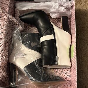 Victoria's Secret Black and White Heeled Boots
